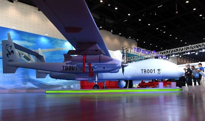 雙尾蝎無人機9月12日在南寧國際會展中心展示的畫面。（圖/新華社）